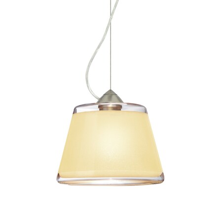 Besa Lighting Pica 9 Cord Pendant, Creme Sand, Satin Nickel Finish, 1x9W LED 1KX-PIC9CR-LED-SN